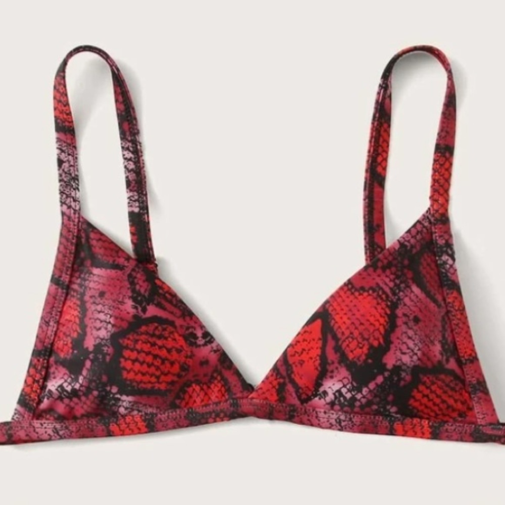 red snakeskin bikini top